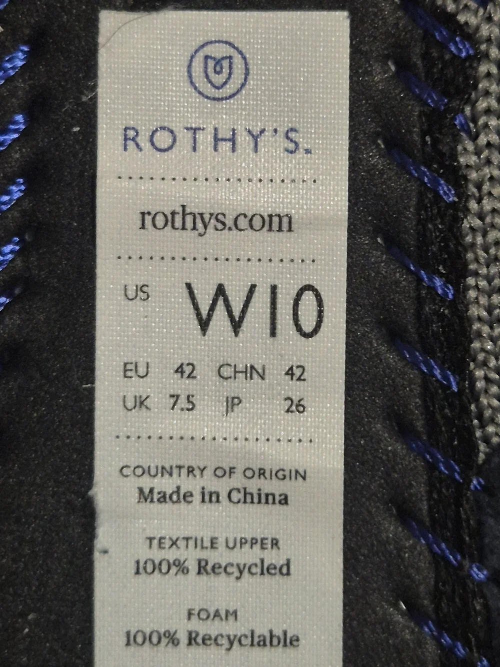 Rothy's Pointed Flat in Blue and Gray - Women's Slip-On-Size:10W